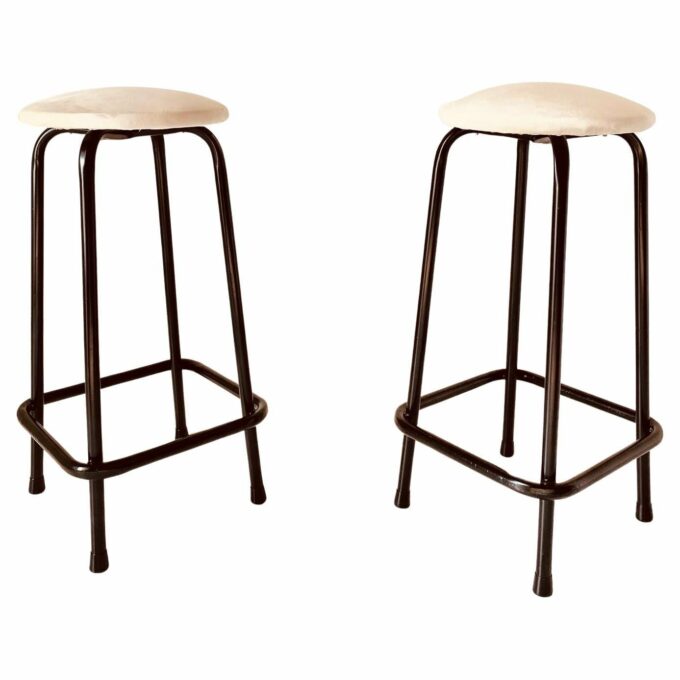 1960's Vintage industrial Stools, Set of Two