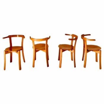 Vintage dining chairs in the style of Bruno Rey, set of four, Italy, 1970s