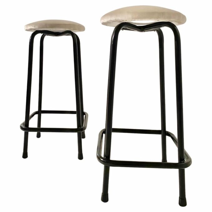 1960's Vintage industrial Stools, Set of Two