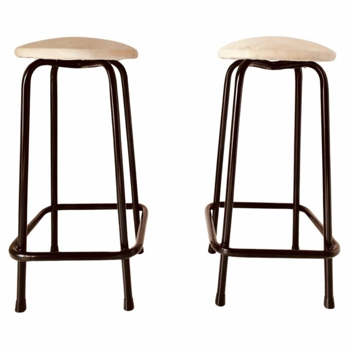 1960's Vintage industrial Stools, Set of Two