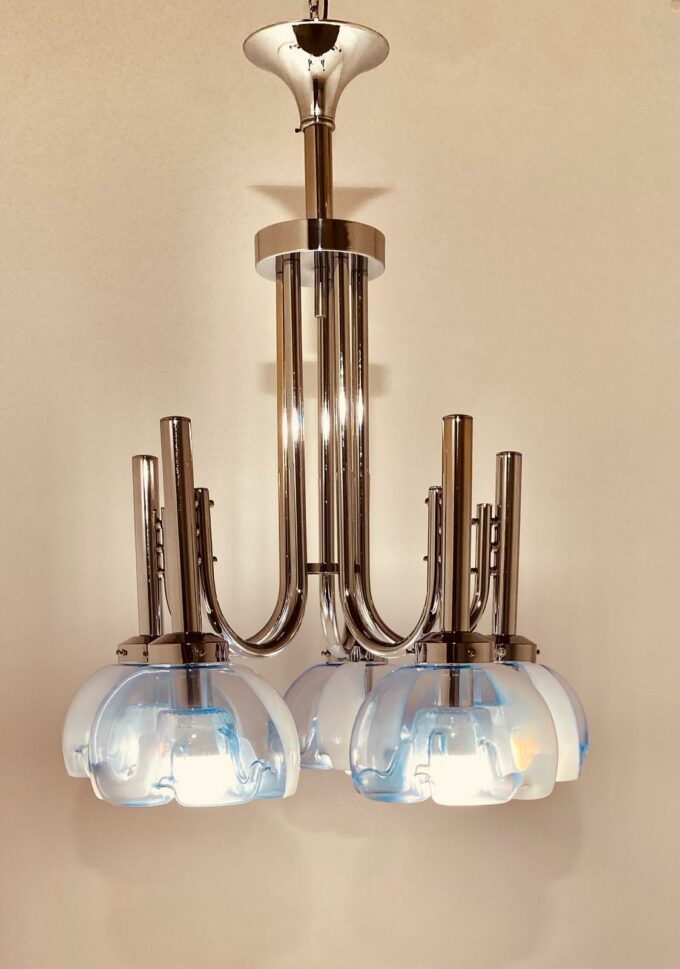 Vintage murano chandelier, AV Mazzega, Italy, 1960s