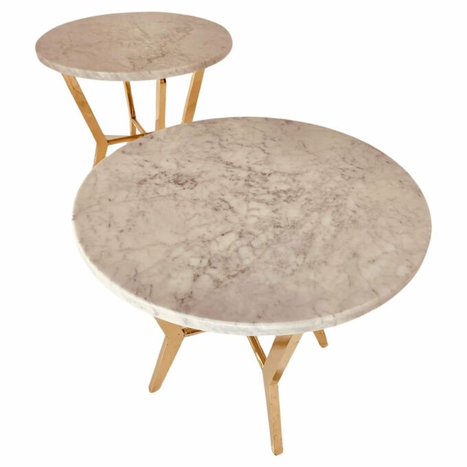 Carrara Marble Coffee Table, Set of Two, Italy 1960s