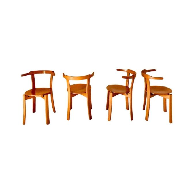 Vintage dining chairs in the style of Bruno Rey, set of four, Italy, 1970s