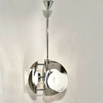 Chromed Chandelier, Mazzega Italy 1970s
