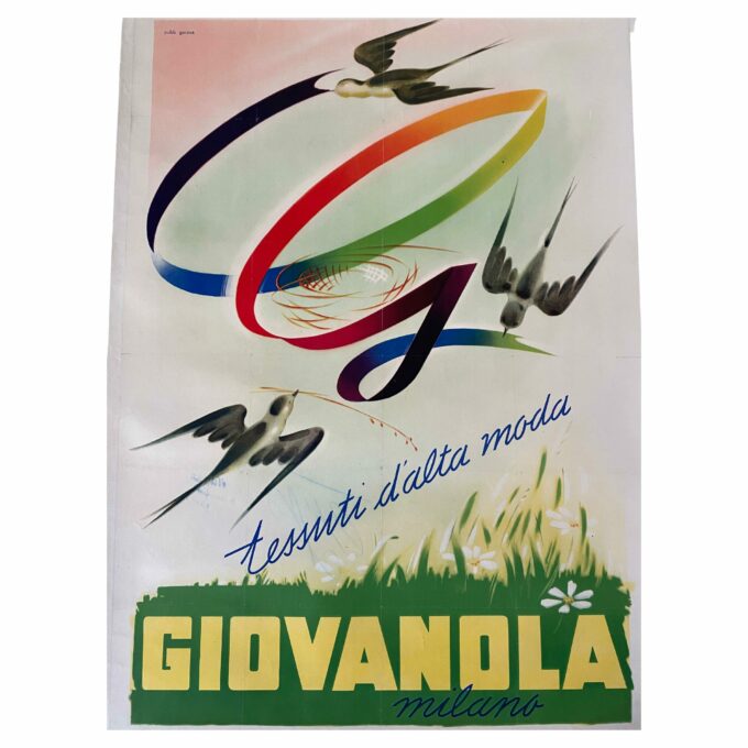 Tailoring fabric company "Giovanola" Wall Poster, Italy 1960s