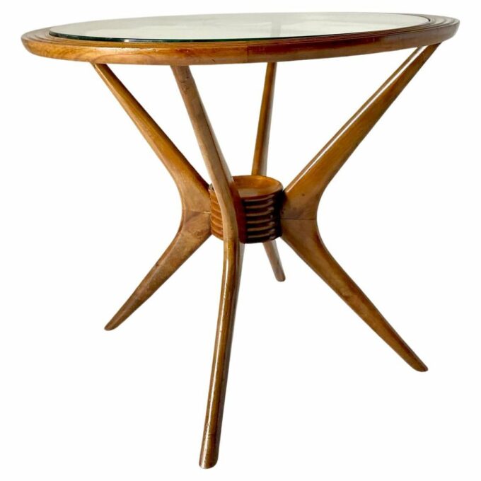 Spider legs wood coffee table, Paolo Buffa for Brugnoli, Italy 1950's