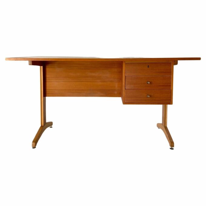 Vintage teak desk in the style of Gianfranco Frattini, Italy 1960's