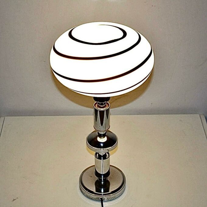 Vintage Table Lamp with Zebra Murano Glass, Italy 1970s