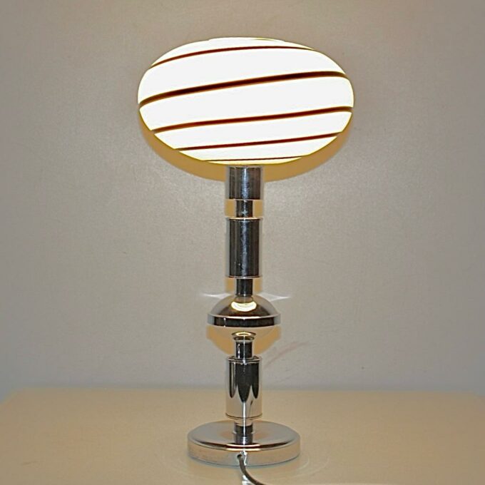 Vintage Table Lamp with Zebra Murano Glass, Italy 1970s