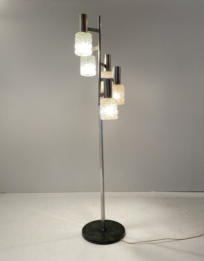 Vintage chromed floor lamp, Italy 1960s