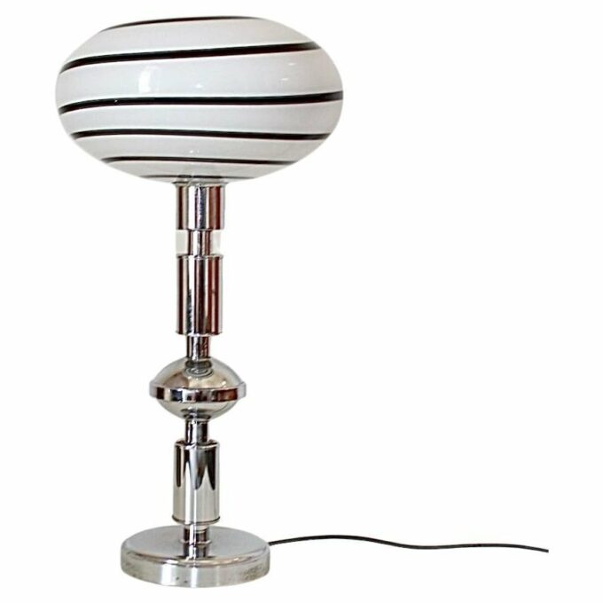 Vintage Table Lamp with Zebra Murano Glass, Italy 1970s