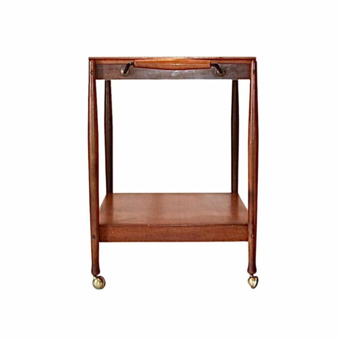 Vintage teak bar cart, Fratelli Reguitti, Italy 1950s