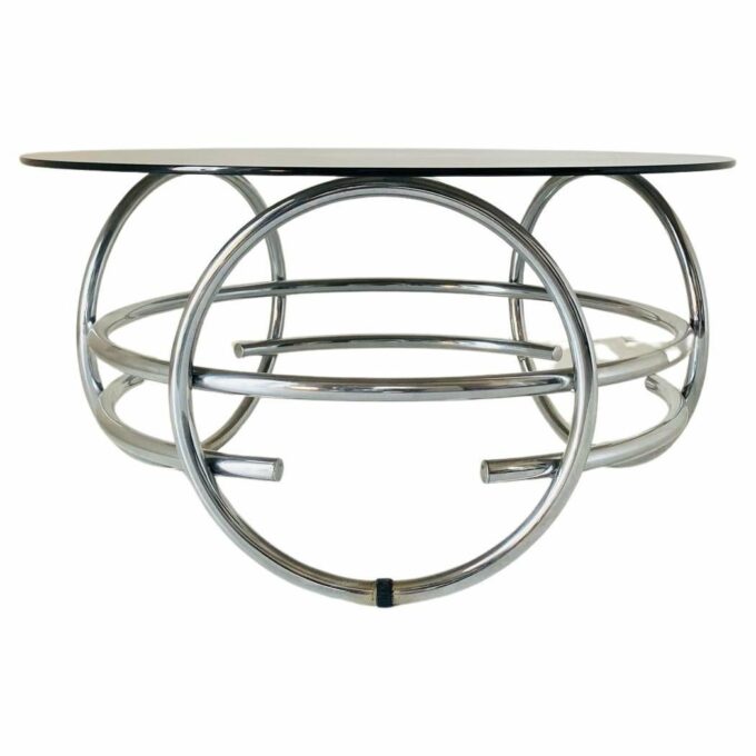 Vintage round coffee table in space age style, Italy, 1970s