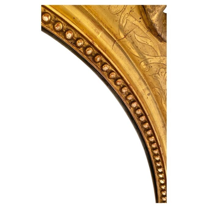 Antique golden wall mirror, Italy 1850s