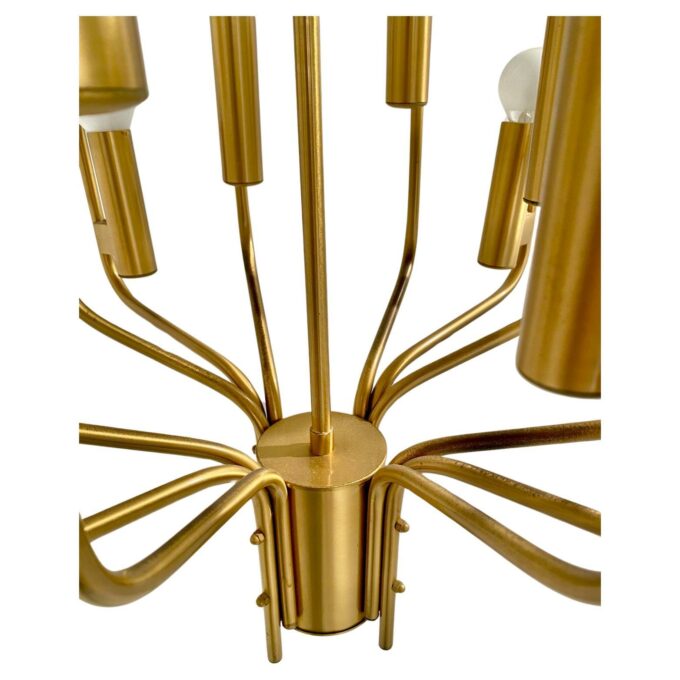 Vintage brass Chandelier, Oscar Torlasco for Stilkronen, Italy 1960's