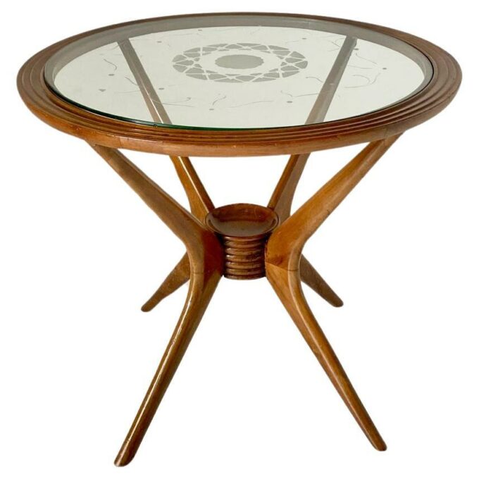 Spider legs wood coffee table, Paolo Buffa for Brugnoli, Italy 1950's