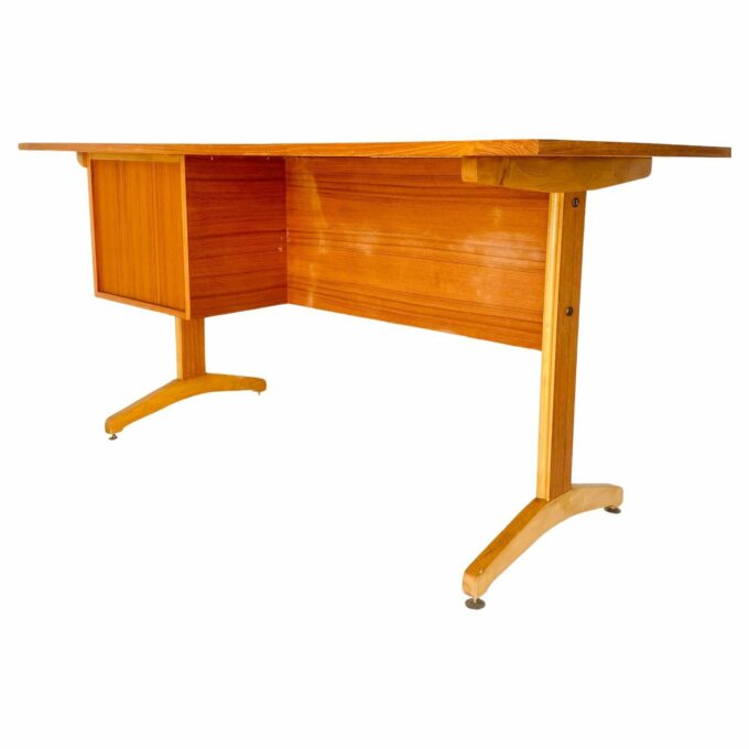 Vintage teak desk in the style of Gianfranco Frattini, Italy 1960's