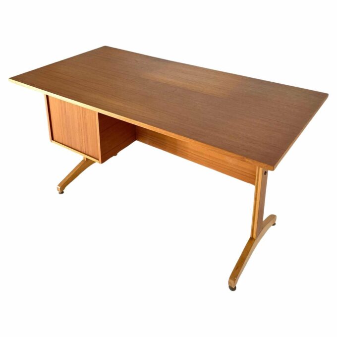 Vintage teak desk in the style of Gianfranco Frattini, Italy 1960's