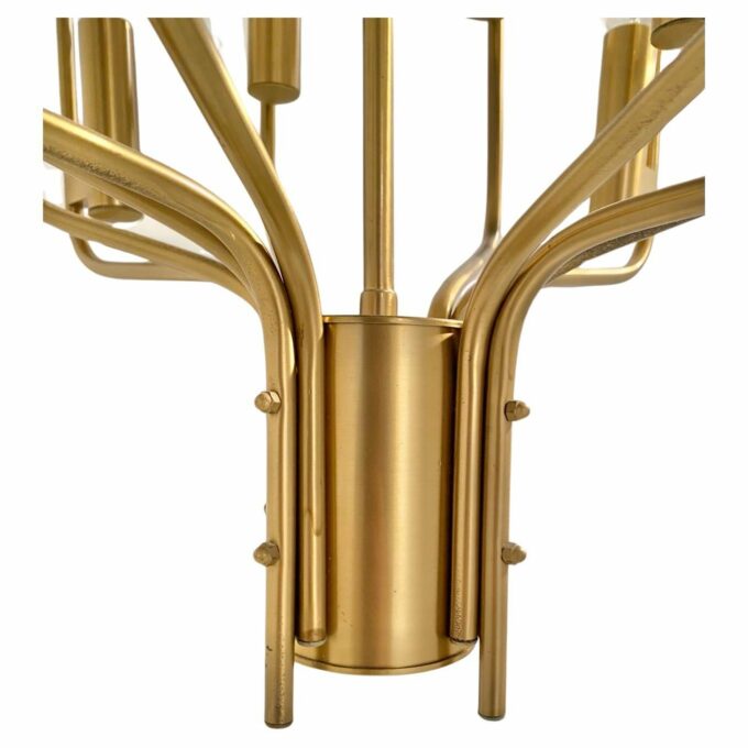 Vintage brass Chandelier, Oscar Torlasco for Stilkronen, Italy 1960's