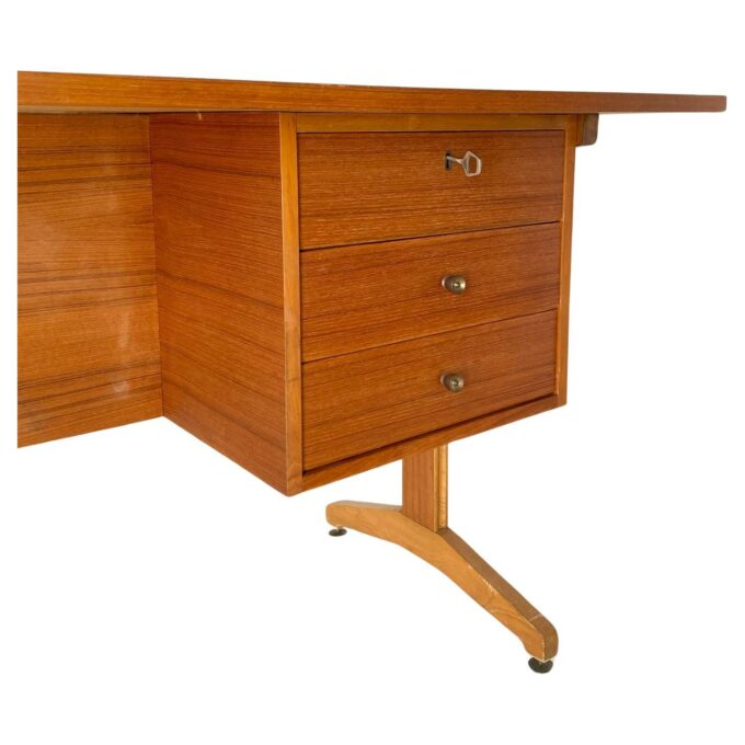 Vintage teak desk in the style of Gianfranco Frattini, Italy 1960's