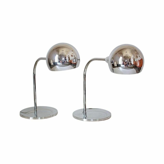 Industrial chromed steel table lamp, model "Venticinque" Sergio Asti for Candle, Italy 1960 's