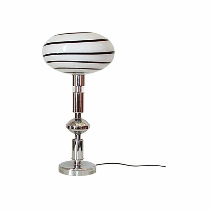 Vintage Table Lamp with Zebra Murano Glass, Italy 1970s