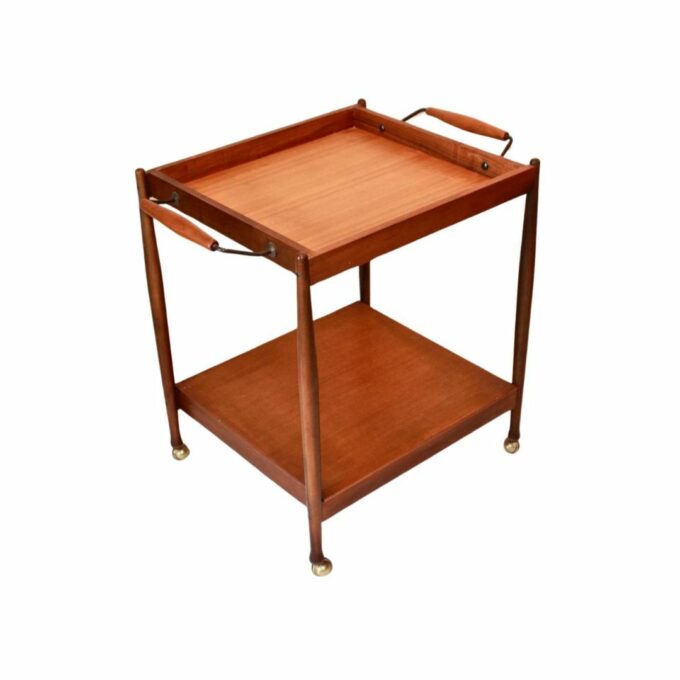 Vintage teak bar cart, Fratelli Reguitti, Italy 1950s