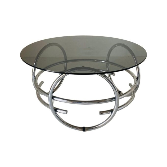 Vintage round coffee table in space age style, Italy, 1970s