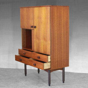 Vintage Teak High Sideboard, Scandinavia 1950s