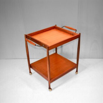 Vintage Teak Bar Cart, Fratelli Reguitti, Italy 1950s