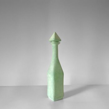 Green Decorative Bottle, Italy 1950s