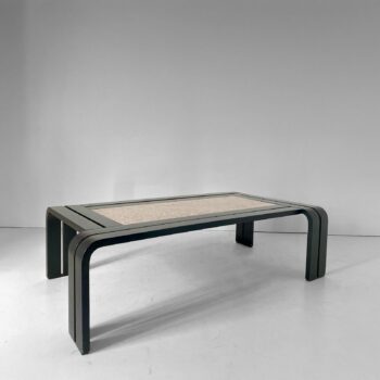 Vintage Granite Black Coffee Sofa Table, Italy 1980s