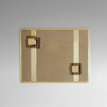 Vintage Brass and Glass Coat Rack, Italy 1970s