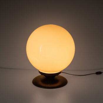 Vintage Black and White Table Lamp, Italy 1970s