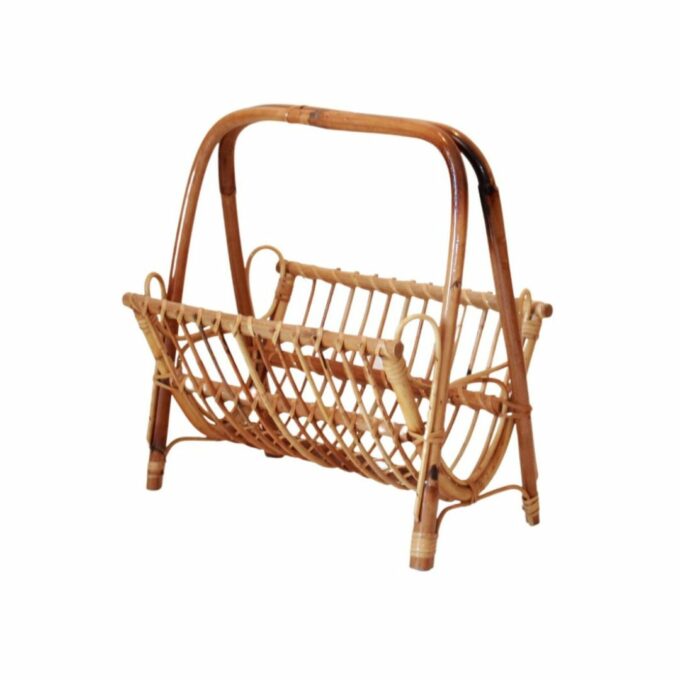 Bamboo Magazine Rack in Franco Albini Style, Italy 1960s