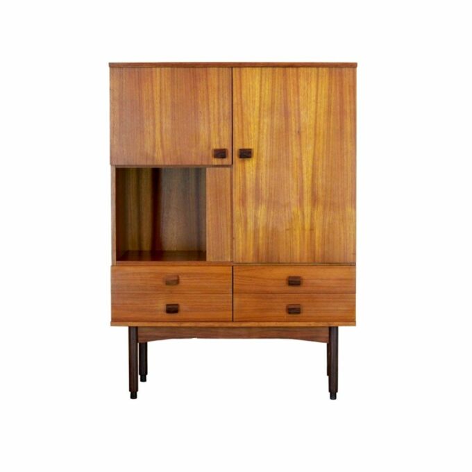 Vintage Teak high sideboard, Scandinavia 1950s