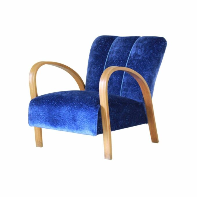 Art Deco Style blue armchair, France 1940s