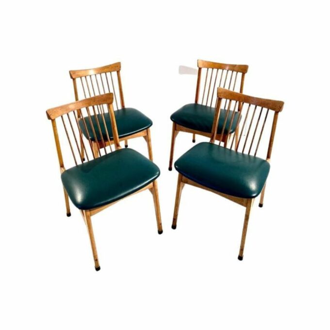 Vintage wood chairs, Set of Four, Italy, 1960s