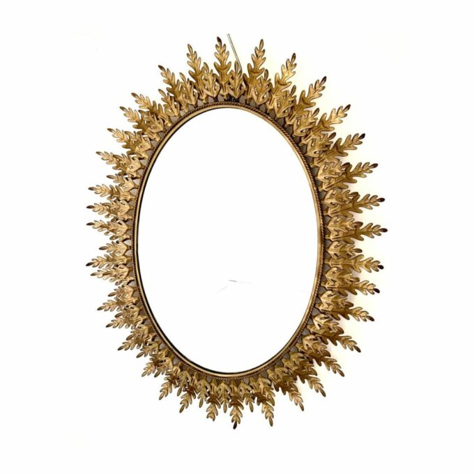 Gilt iron sunburst mirror, Italy 1960s