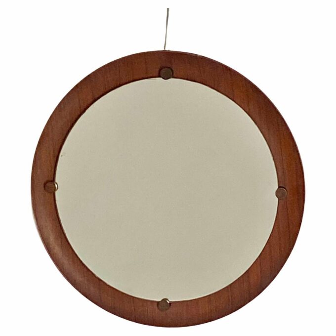 Vintage curved wood mirror, Campo e Graffi, Italy 1960s