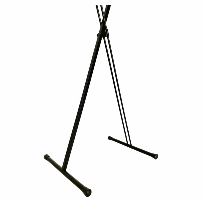 Vintage folding valet stand in wood, iron and brass, Reguitti, Italy