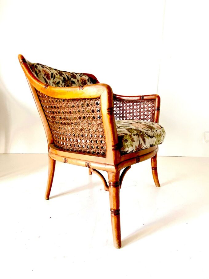 Vintage faux bamboo and rattan garden set, Giorgetti Italy 70s