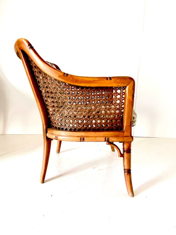 Vintage faux bamboo and rattan garden set, Giorgetti Italy 70s