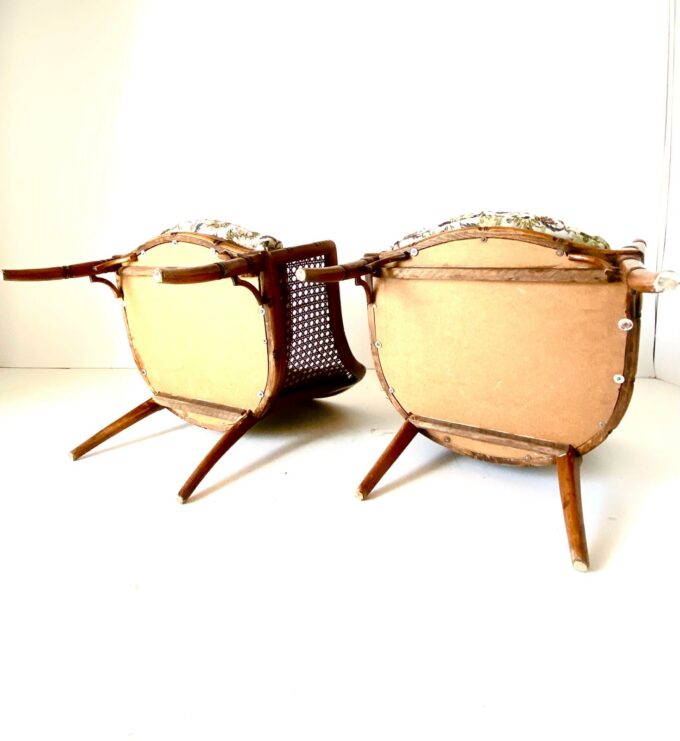 Vintage faux bamboo and rattan garden set, Giorgetti Italy 70s