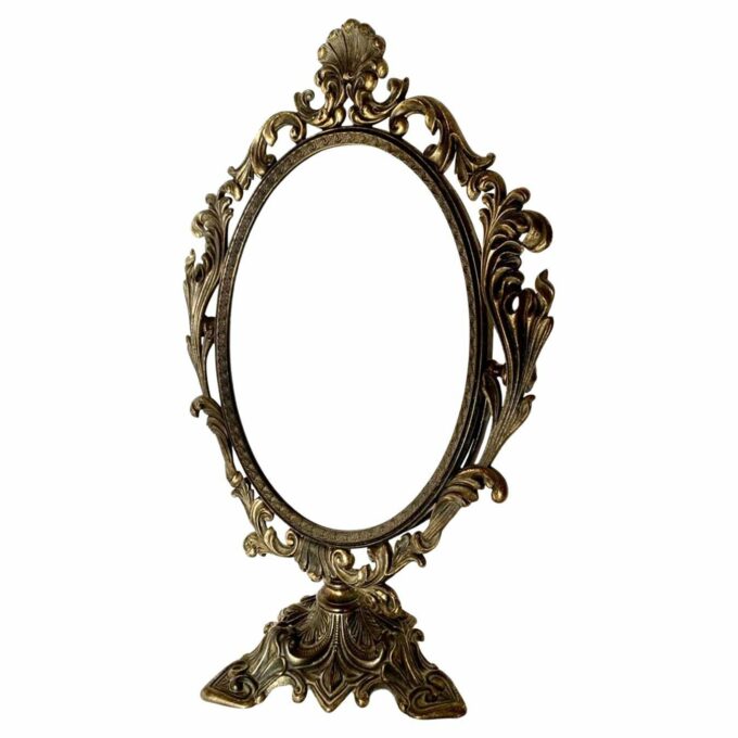 Art nouveau brass table mirror, Italy 1920s