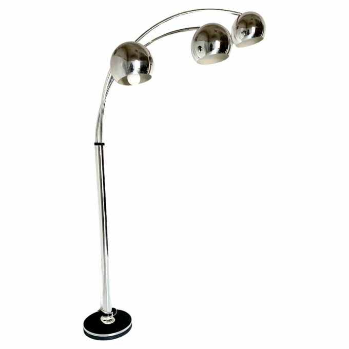 Vintage chromed floor lamp with flexible lights spots, Reggiani, Italy 1960s