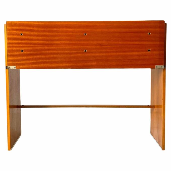 Light-colored solid rosewood desk from the 1970s, MIM Rome Italy