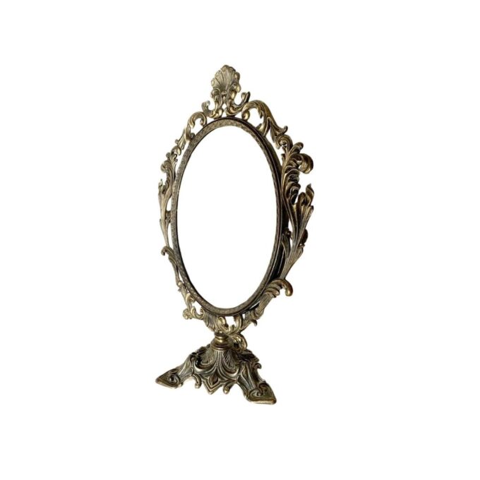 Art nouveau brass table mirror, Italy 1920s