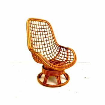 Vintage bamboo swivel armchair, Italy 1970s