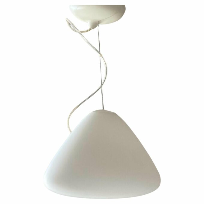 White glass pendant " Capsule " designed by Ross Lovegrove for Artemide. Italy 2010